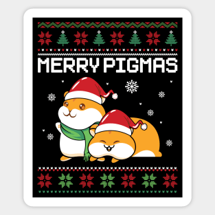 Merry Pigmas Funny Guinea Pig Lover  Christmas Sticker